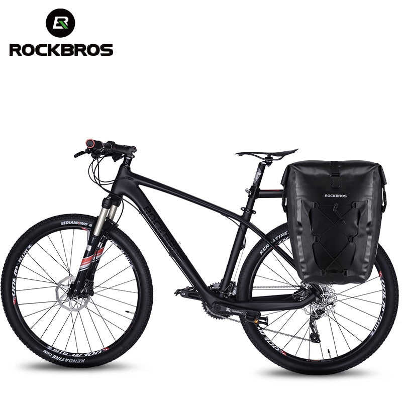 ROCKBROS Cycling Bike Bag Waterproof Bicycle Rear Rack Bag Tail Seat Trunk Bags Pannier 27L Big Basket Case MTB Bike Accessories