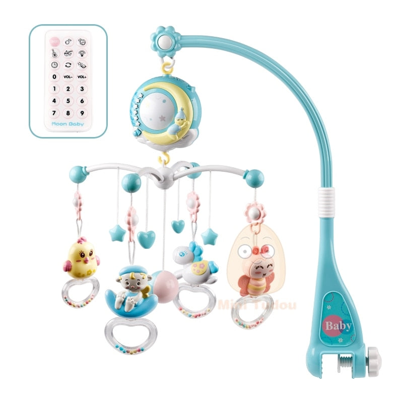 Baby Rattles Crib Mobiles Toy Holder Rotating Mobile Bed Bell Musical Box Projection 0-12 Months Newborn Infant Baby Boy Toys