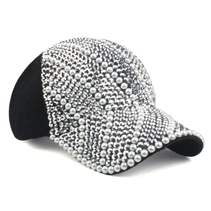 [YARBUU] nueva marca de gorras de béisbol para mujer, sombrero con diamantes de imitación, gorra para mujer y niña, gorra snapback de color negro, gorras ajustables