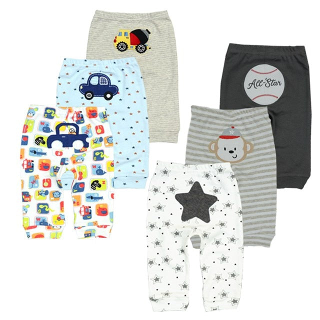 3/6 Stück Babyhose Baumwolle Herbst Cartoon Animal Print Leggings Jungen Mädchen Lange Babyhosen