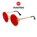 VIVIBEE, gafas de sol redondas Retro con garra de calavera para mujer, Fishion 2022, producto de tendencia, gafas de sol góticas, gafas de sol con marco de Metal dorado