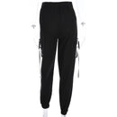 HEYounGIRL Streetwear Cargohose Damen Casual Jogger Schwarz Hohe Taille Lose Damenhose Korean Style Damenhose Capri