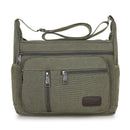 Men Canvas Shoulder Bag Multifunction Casual Travel Crossbody Bags Vintage Solid Zipper Men Messenger Top-handle Handbags