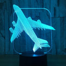 Touch Remote Control Air Plane 3D Light LED Table Lamp Optical Illusion Bulb Night Light 7 Colors Changing Mood Lamp USB Lamp