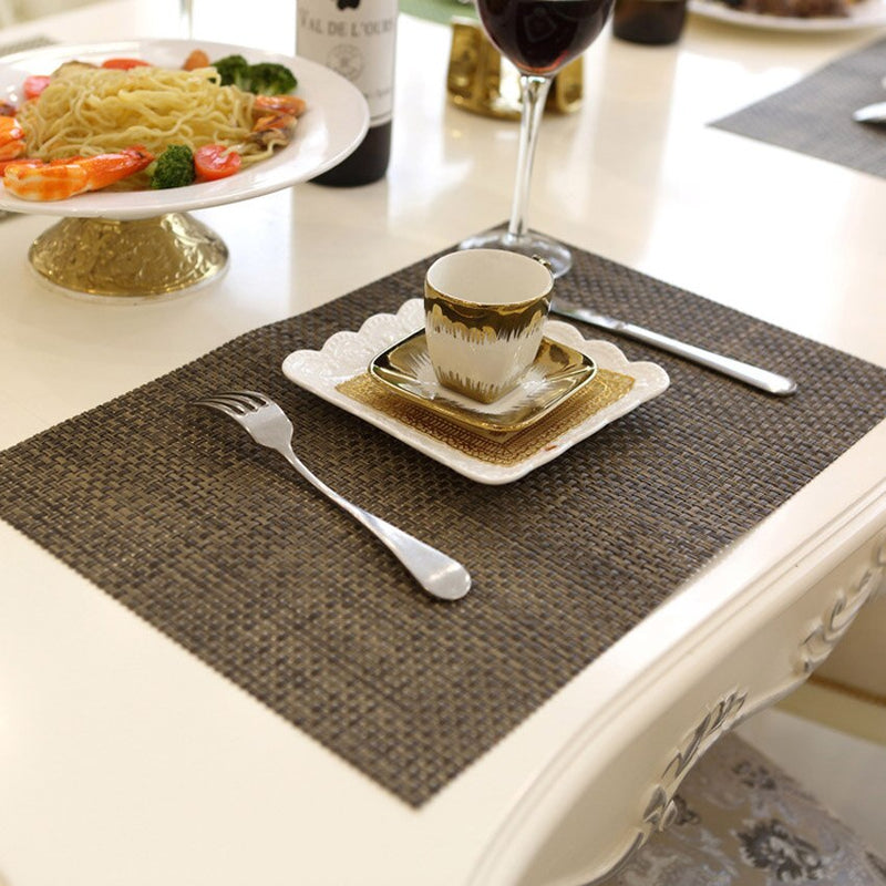 WHQ 4PCS 40x30cm Placemats PVC Dining Table Mat Disc Bowl Pads Coasters Waterproof Table Cloth Pad Modern Non-slip Pad