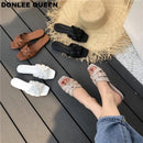 DONLEE QUEEN Women Brand Slippers Summer Slides Open Toe Flat Casual Shoes Leisure Sandal Female Beach Flip Flops Big Size 41