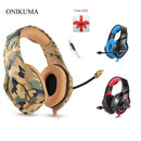 ONIKUMA K1 Camouflage Auriculares Gaming Headsets Wired Fone Headphones with Microphone Noise Cancelling for PS4 Laptop