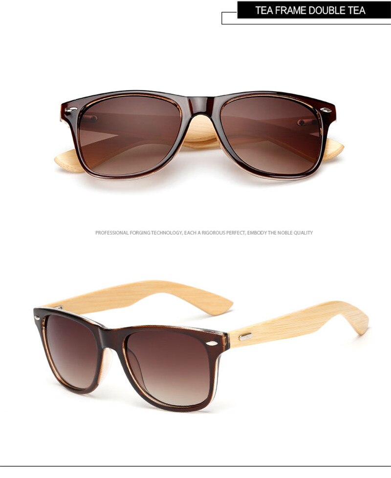 Gafas de sol de bambú de madera polarizada LongKeeper para mujer, diseño de marca para hombre, gafas de sol con brazos de madera reales, lentes de espejo, Gafas de sol