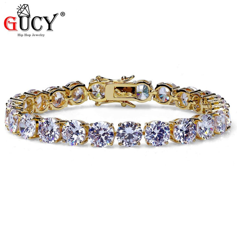 GUCY 3mm 4mm 5mm 6mm Mens AAA Cubic Zirconia tenis cadena pulsera Hip Hop joyería Iced Out 1 fila CZ regalo de cumpleaños