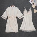 Sexy Womens Night Robe Strap Top Pajamas Suit Summer Two Piec Sleepwear Sets Casual Home Wear Nightwear Sleep Kimono Bath Gown