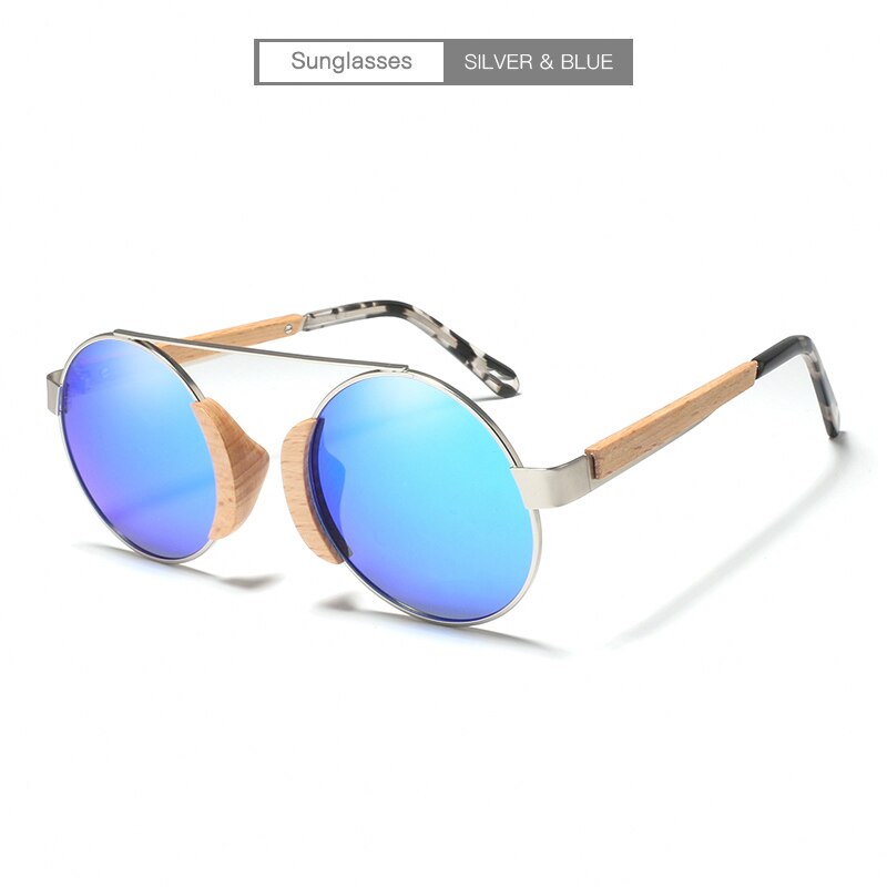 2021 Wooden Bamboo Round Sunglasses For Men And Women Polarized Lens Glasses Brand Designer Free Shipping