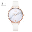 Relojes Shengke para mujer, reloj de pulsera de marca de lujo, reloj de cuero para mujer, reloj de cuarzo Ginebra a la moda para mujer, reloj femenino nuevo SK
