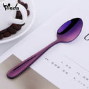 Cucharas de té de 8 Uds., cuchara de café de acero inoxidable, minicuchara dorada creativa, juego de vajilla colorida para postre, cuchara para helado para fiesta
