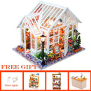 CUTEBEE DIY Dollhouse Wooden Miniature Mini Doll House with Garden to Build Furniture Kit Casa Toys for Children Birthday Gift