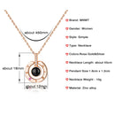 MNWT Rose Gold 100 languages I love you Projection Pendant Necklace Women Love Memory Wedding Necklace