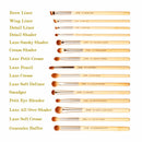 Pinceles Jessup, 15 uds., brochas de maquillaje de bambú, brochas delicadas para ojos, corrector profesional, sombra de ojos, delineador de ojos, belleza T137