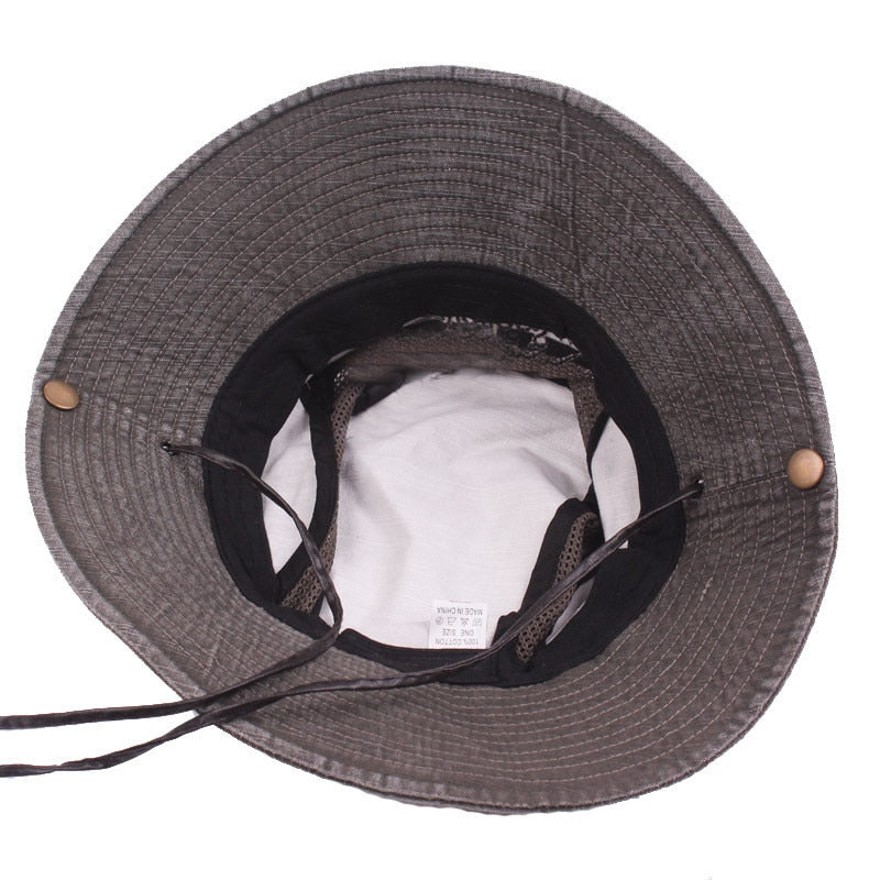 XdanqinX Adult Men&#39;s Cap Summer Mesh Breathable Retro 100% Cotton Bucket Hat Panama Jungle Fishing Hats Novelty Dad&#39;s Beach Cap