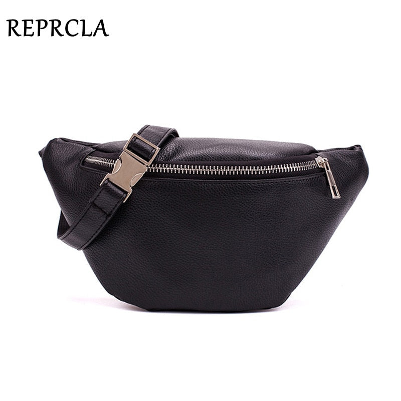 REPRCLA Waist Pack Fashion PU Leather Fanny Pack for Women Belt Waist Bag Brand Designer Shoulder Bag Casual Female Chest Bag