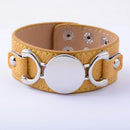 Rainbery  Monogram Leather Bracelet Fashion Jewelry Pulseras 3 Row Multicolor Leather Cuff Bracelet For Women Men