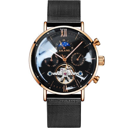 Reloj de calidad SSS AILANGmen tourbillon, reloj automático minimalista, reloj de pulsera de engranaje de último diseño, reloj mecánico diésel para hombres