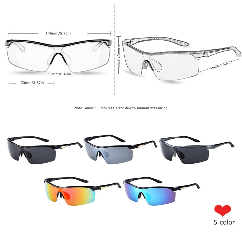 BARCUR Sports Eyewear Aluminium Sunglasses Men Polarized Sun glasses Women glasses Anti-Reflective shades oculos de sol feminino