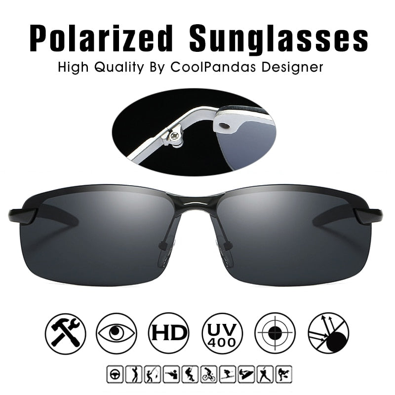 CoolPandas, gafas De Sol polarizadas HD antideslumbrantes para hombre, gafas De Sol De marca De diseñador De conducción De Metal para mujer, gafas De Sol masculinas Ray