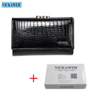 VICKAWEB Mini Women Purses Alligator Hasp Ladies Wallets Purse Woman Fashion Short Genuine Leather Wallet Women Small Wallet