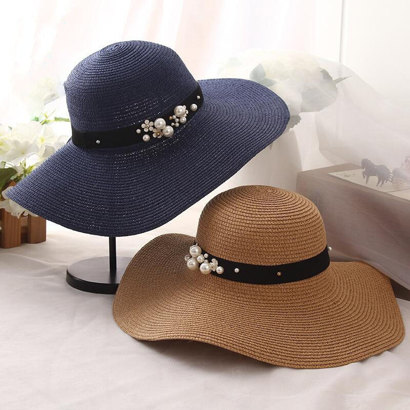 2019 Hot Sale Round Top Raffia Wide Brim Straw Hats Summer Sun Hats for Women With Leisure Beach Hats Lady Flat Gorras