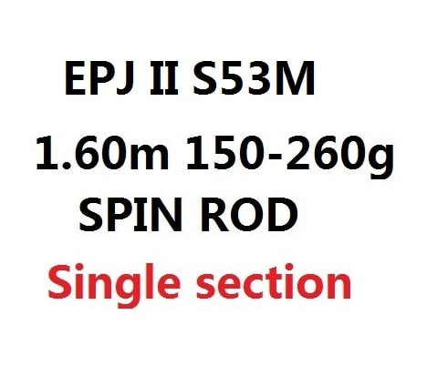 ECOODA EPJ II Full Fuji Parts Single Section 1.6m/1.68m/1.52m  Spinning/Casting Rod  Corss Carbon Boat Rod Jigging Rod