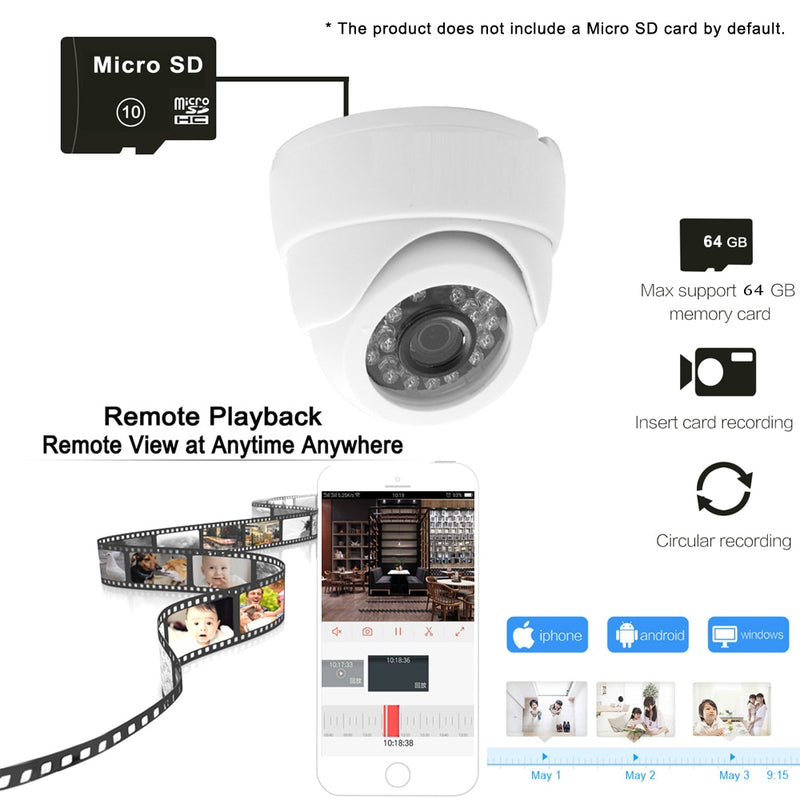 Cámara Ip Wifi 1080p Vigilancia Seguridad en el hogar Cámaras CCTV inalámbricas Ranura para tarjeta TF Domo de audio infrarrojo IPcam Onvif JIENUO