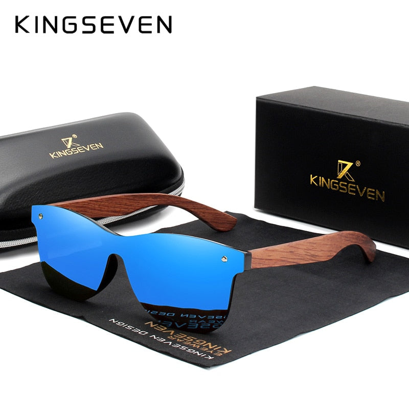 KINGSEVEN Natural Wooden Sunglasses Men Polarized Fashion Sun Glasses Original Wood Oculos De Sol Masculino