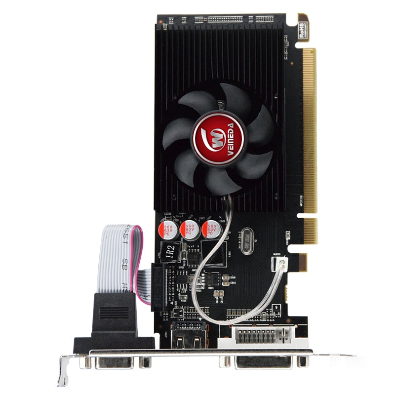 Veineda Grafikkarten GPU HD6450 2GB DDR3 64Bit VGA Grafikkarten PCI Express Für ATI Radeon Gaming Refurbished