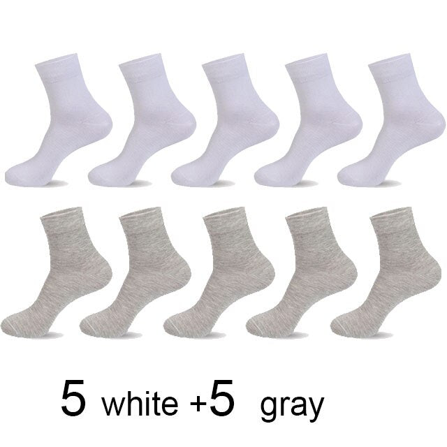 10 Paar/Los Hochwertige Herren Baumwollsocken Schwarz Business Socken Atmungsaktiv 2021 Neue Herbst Winter Männliches Geschenk Sox PLus Size40-45