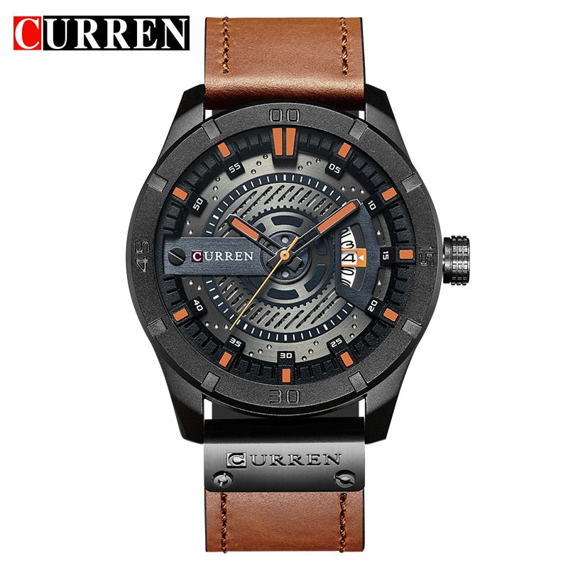 CURREN, moda novedosa, relojes creativos, reloj de pulsera deportivo de cuarzo militar informal, fecha de visualización, reloj Masculino, reloj Hodinky Masculino