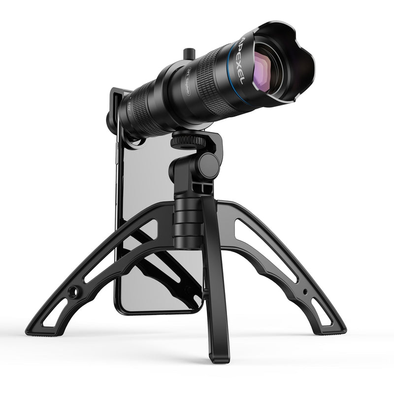 APEXEL Optional HD 36X metal telescope telephoto lens monocular mobile lens+ selfie tripod for Samsung Huawei all Smartphones