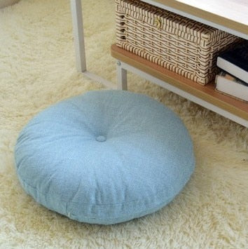 Round Shape 2 Size Cotton Linen Seat Cushion Silk Cotton Core Tatami Cushion Pillow Home Decoration Soft Car Sofa Cushion