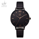 Relojes Shengke para mujer, reloj de pulsera de marca de lujo, reloj de cuero para mujer, reloj de cuarzo Ginebra a la moda para mujer, reloj femenino nuevo SK