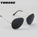 YOOSKE Retro Pinhole Sunglasses for Women Men Small Holes Eyeglasses Vision Care Glasses Unisex Eyesight Improver Glasses