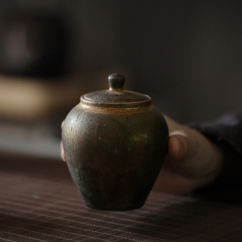 TANGPIN japanische Teedosen aus Keramik, Vintage-Porzellan-Teedose für Tee