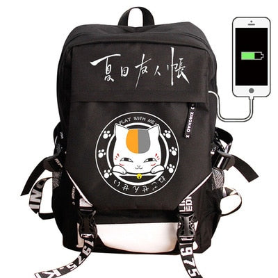 Japan Anime Tokyo Ghoul Cell at Work Attack on Titan Gintama Natsume Yuujinchou Monokuma USB Charging Laptop Backpack School Bag