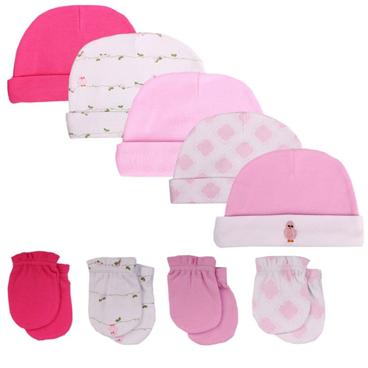 New Baby boy girls hat +kids gloves newborn photography props Cotton infant Cap Summer accessories ,baby clothes