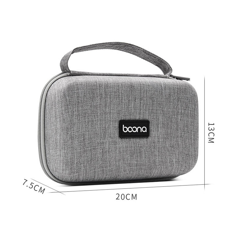 Bolsa de almacenamiento de dispositivos digitales de carcasa dura para adaptador de Mac, Cable de datos de ratón, auriculares, HDD, estuche organizador de dispositivos electrónicos