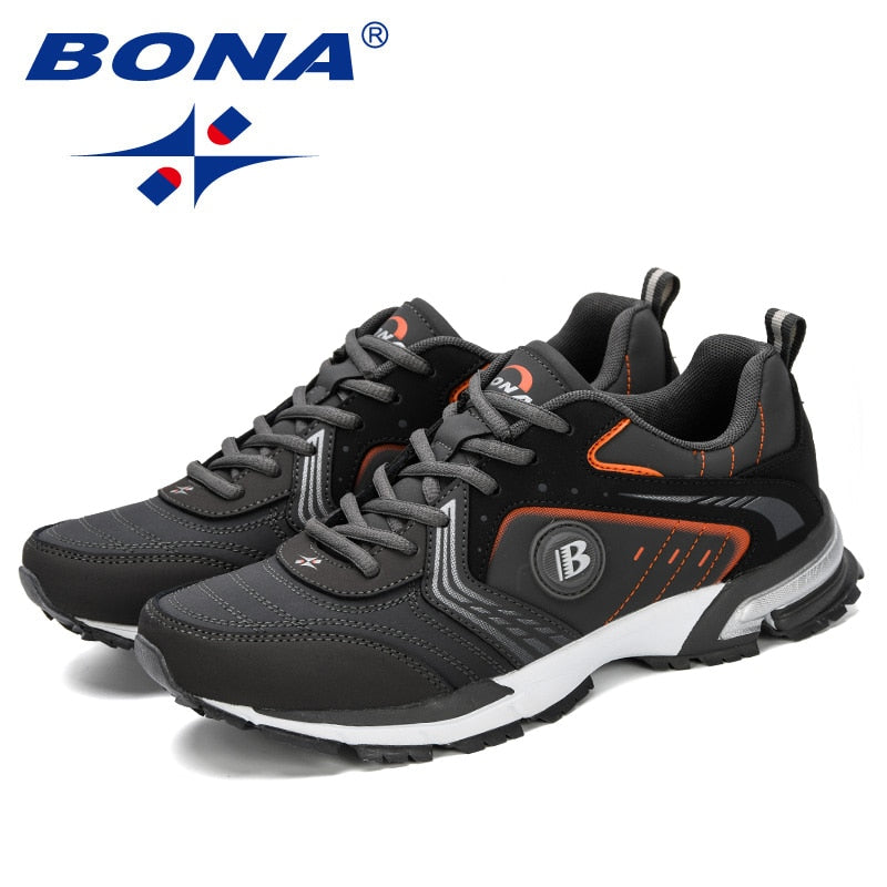 BONA Running Shoes Men Fashion Outdoor Light Breathable Sneakers Man Lace-Up Sports Walking Jogging Shoes Man Comfortable