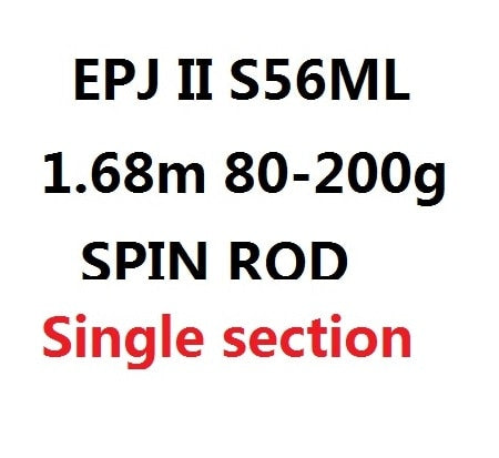 ECOODA EPJ II Full Fuji Parts Single Section 1.6m/1.68m/1.52m  Spinning/Casting Rod  Corss Carbon Boat Rod Jigging Rod