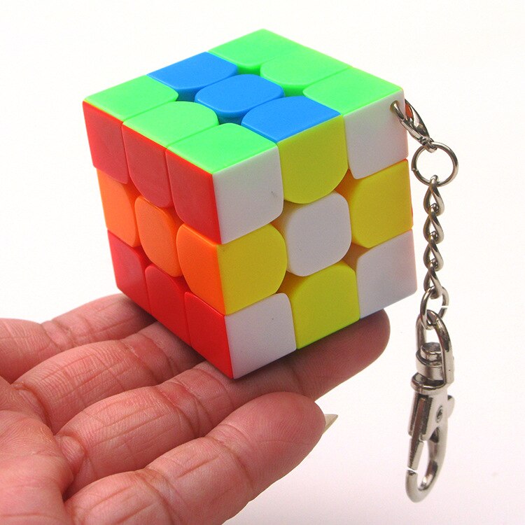 MoYu Mofangjiaoshi 3cm 3.5cm 4.5cm Mini 3x3x3 Magic Cube KeyChain Professional Educational toys Key Ring cubo magico Puzzle