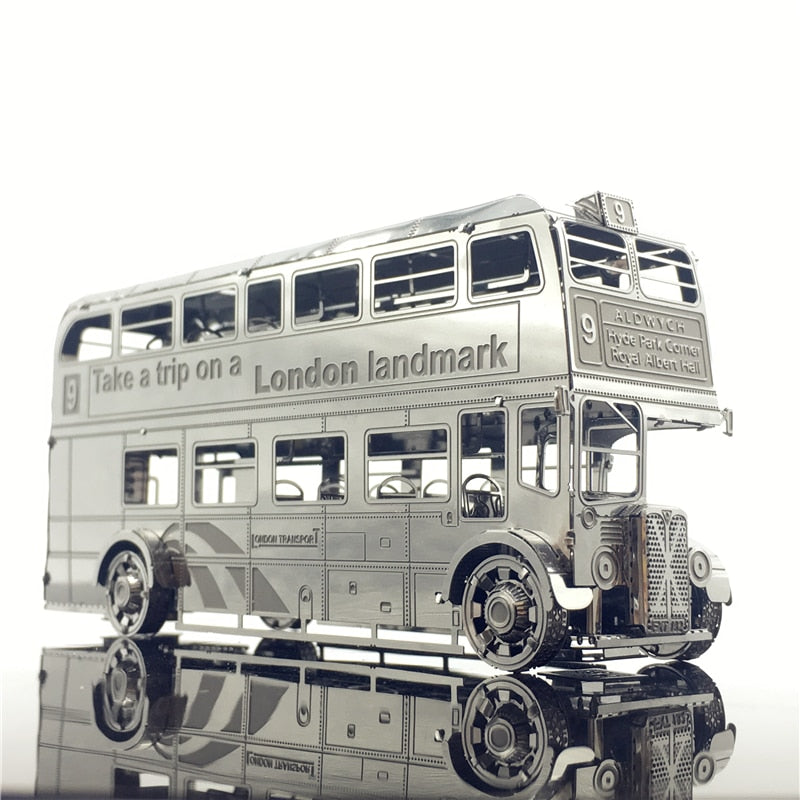 MMZ MODEL Nanyuan 3D Metal model kits London Bus Car Assemble Model puzzle  I22207 2 sheets  DIY 3D Laser Cut Jigsaw Toy