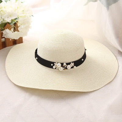 2019 Hot Sale Round Top Raffia Wide Brim Straw Hats Summer Sun Hats for Women With Leisure Beach Hats Lady Flat Gorras