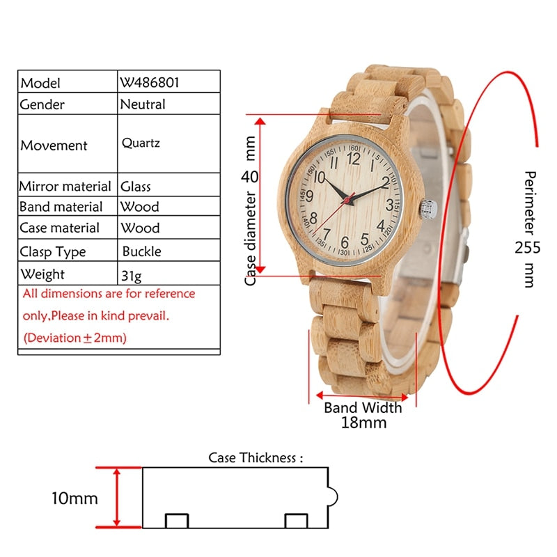 Reloj de madera para mujer, reloj de madera de bambú Natural, relojes de primeras marcas de lujo, reloj de cuarzo para mujer, reloj de vestir, brazalete de madera como los mejores regalos