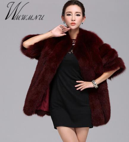 Fashion Luxury Faux Fox Fur Coat Women Plus Size S-4XL Winter Coat Thick Warm Fake Furry Fur Jacket Coats chaqueta mujer