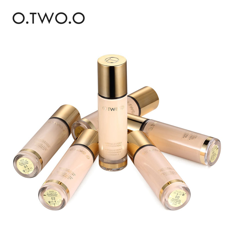 O.TWO.O Liquid Foundation Invisible Full Coverage Make Up Concealer Whitening Moisturizer Waterproof Makeup Foundation 30ml